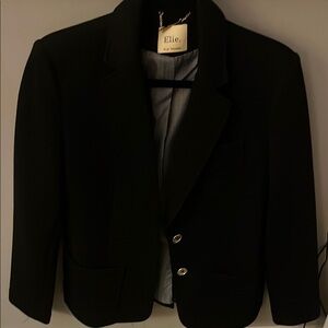 Elie Tahari Black Blazer Tailored Notched Lapel